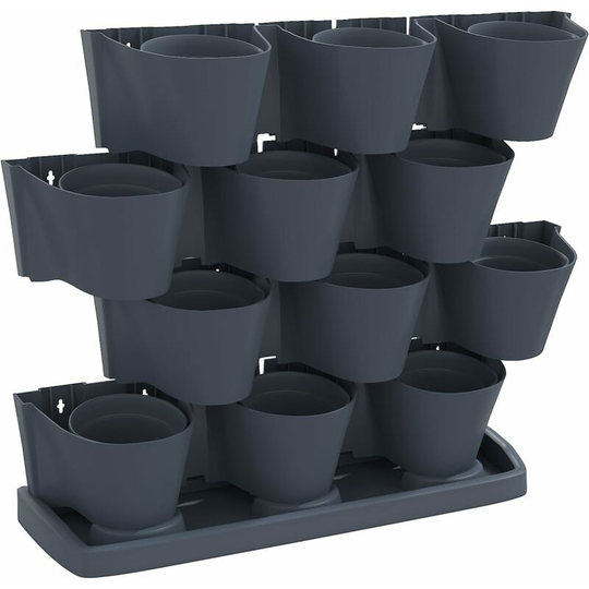 Vertical Garden Plant Set 12 pcs Anthracite Polypropylene Vidaxl Anthracite