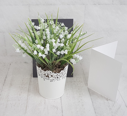 Lily Of The Valley Plant Artificial Delicate Pretty White Lace Pot Realistic Faux Houseplant Indoor Planter Gifts For Her Mothers Day
