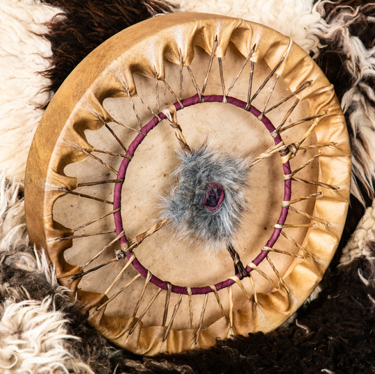 Calming Shamanic Drum, Red Deer With Amethyst Crystal, Custom Made