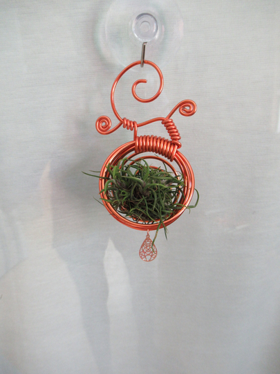 Window Wire Air Plant Hanger Small Orange/Copper - Tillandsia
