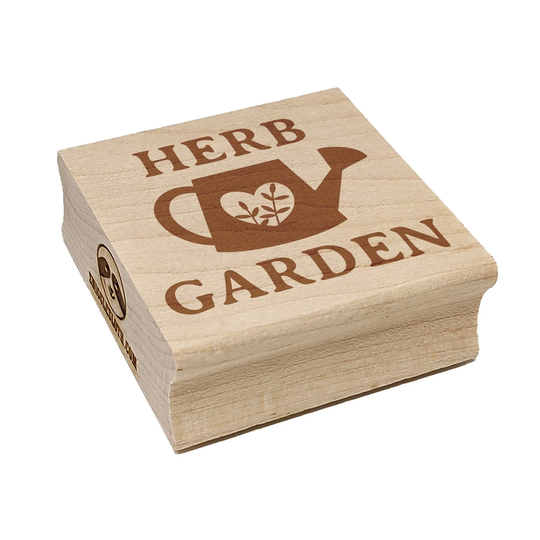 Herb Garden Watering Can Square Rubber Stamp For Stamping Crafting