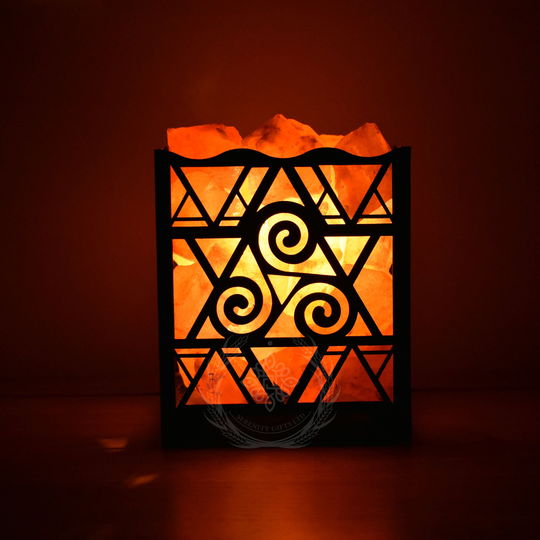 Pink Himalayan Salt Basket Lamp With Crystal Chunks 3-4Kg Handmade Alter Decor Mother's Day Gift