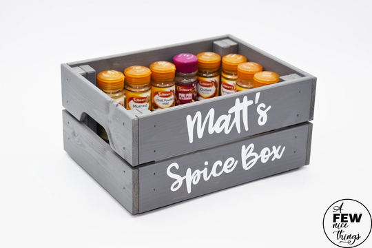 Personalised Spice Box | Rack Holder Herb Storage Kitchen