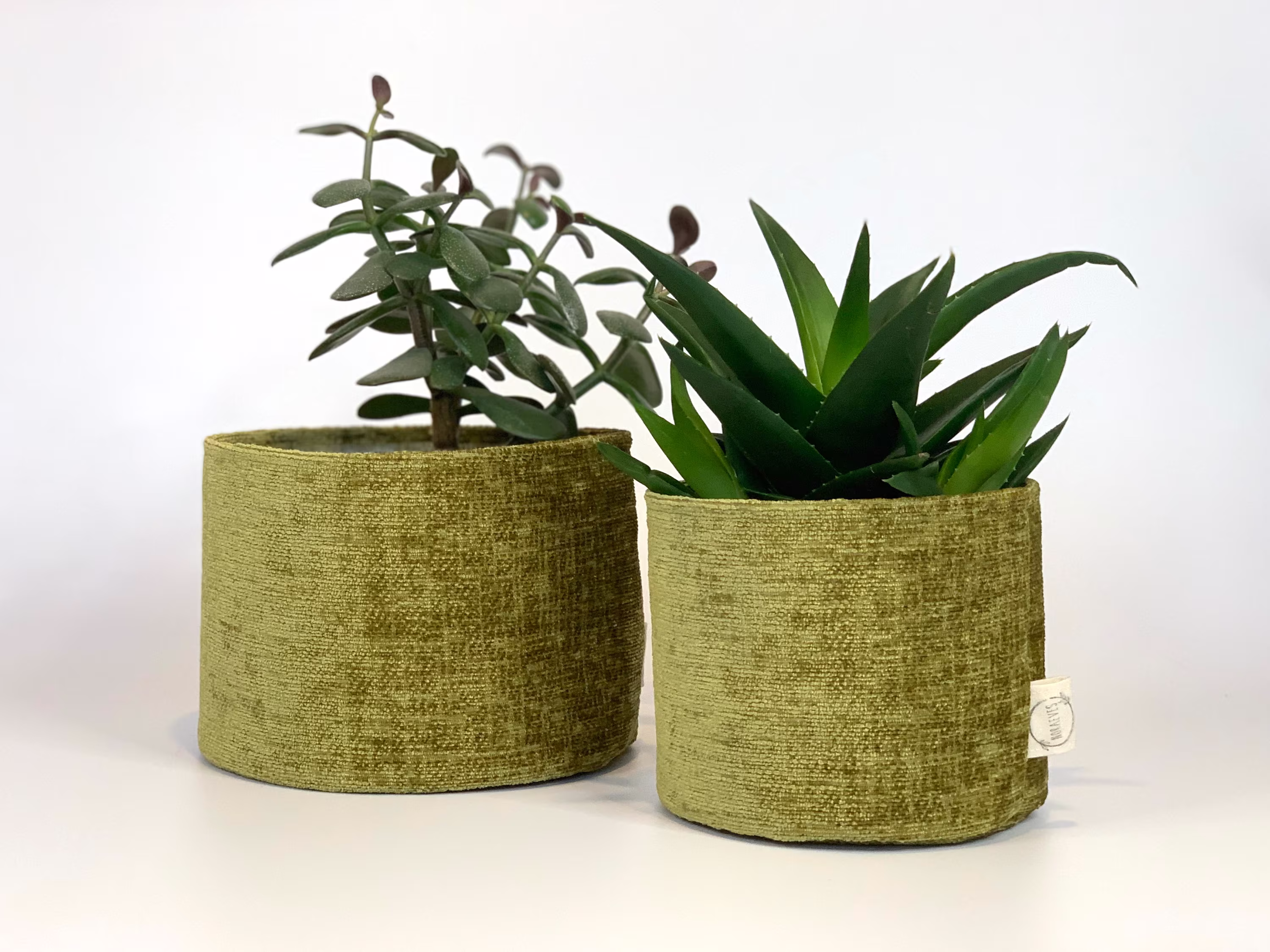 Eco Friendly Upcycled Green Fabric Pot Plant Cover/Festive Planters