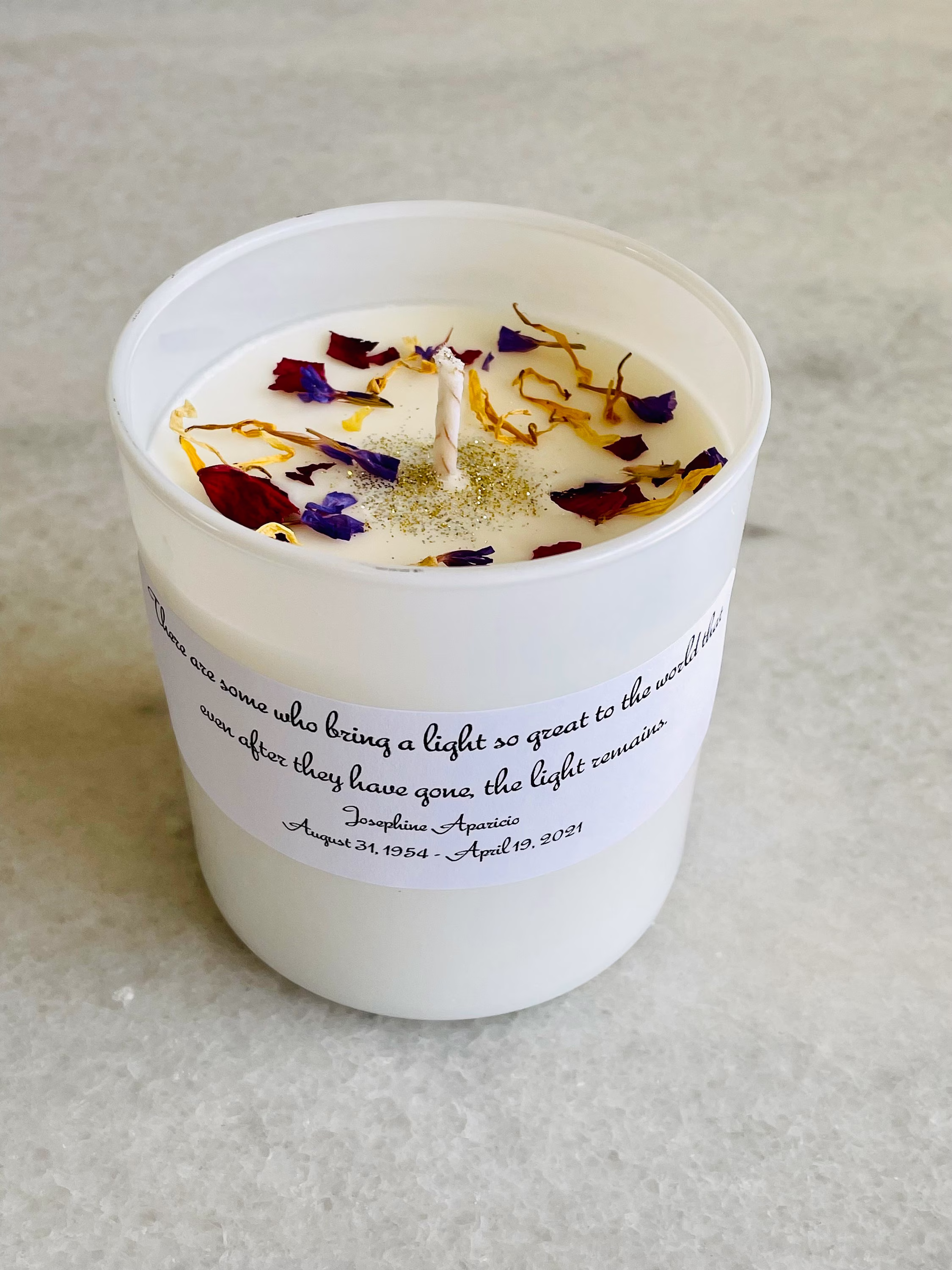 Memorial Candle - Personalized Candle Remembrance Sympathy Gift Comfort Soy Handmade Natural