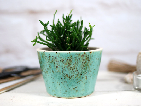 Simple Ceramic Planter/Handmade Plant Pot For Succulents, Air Plants, Cactus | Tabletop Desk Decor New Home Gift Garden