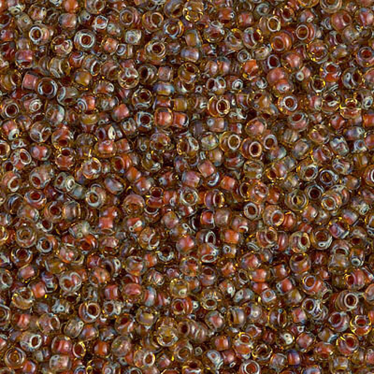 Miyuki Seed Beads 6/0 Picasso Transparent Saffron, 4501