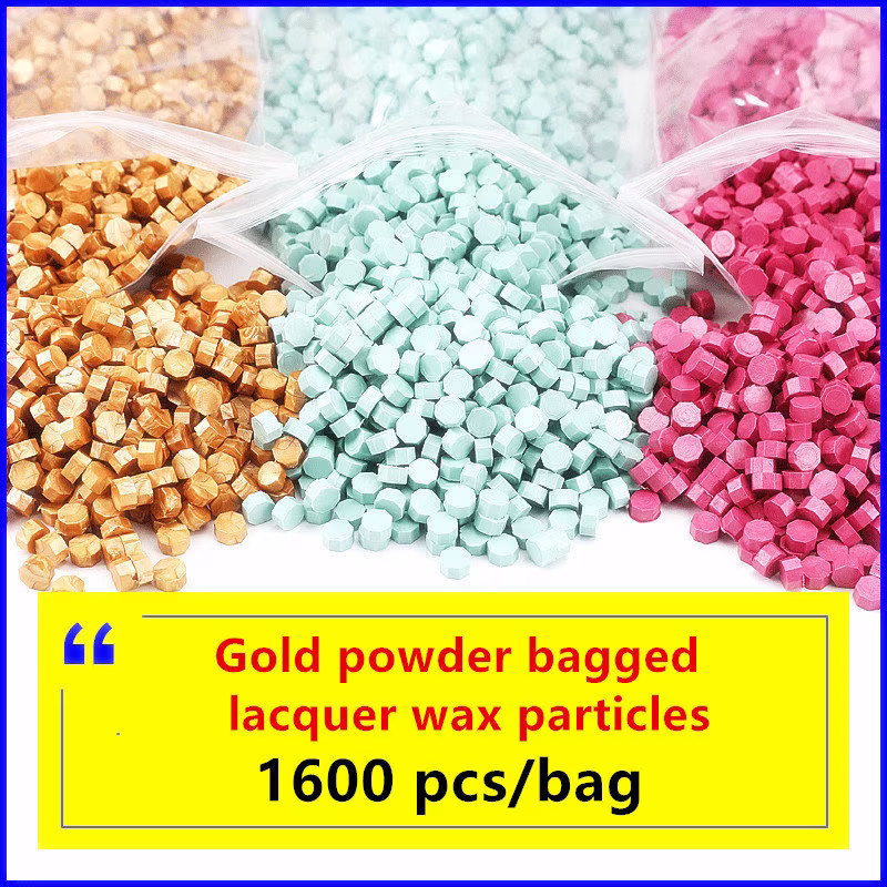 1600Pcs Lacquer Wax Pellets, Gold Powder Pellets/Diy Invitation Letter/Envelope/Wine Packaging/Gift Box Sealing