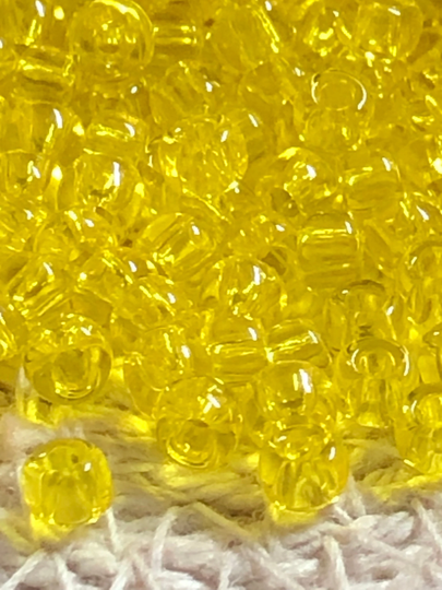 New Toho Round Seed Beads, 8/0, Transparent Lemon, | Tr-08-12, Qty 20 Grams, 3mm Beads