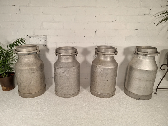 Large Vintage Rustic French Aluminium Milk Churn Garden Feature Display Planter