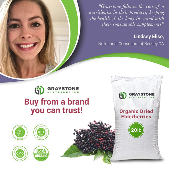 20lb Organic Dried Elderberries - Bulk Wholesale Usda Certified Sambucus Nigra Whole Dry Elder For Making Syrup, Gummies, Tea, Wine