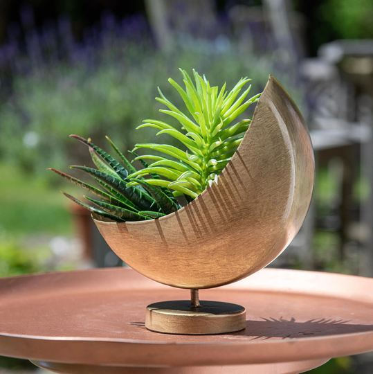 Celestial Moon Standing Planter, Gold Planter , Love You To The Moon & Stars, Tealight Holder , Pretty Light
