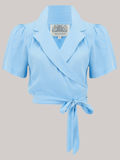 Greta Blouse in Powder Blue The Seamstress Of Bloomsbury | Authentic Vintage 1940's Style