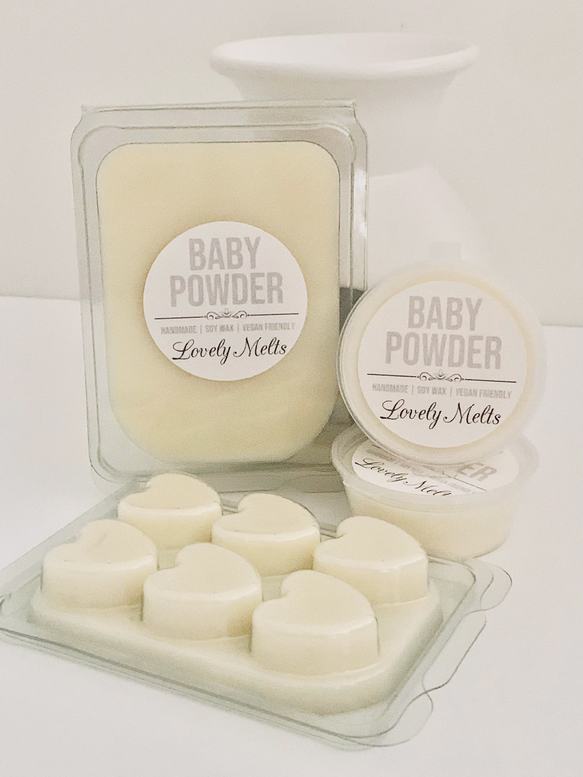 Baby Powder Wax Melts, Baby Powder Soy Melts, UK Shower Gift, Vegan Strong Melts