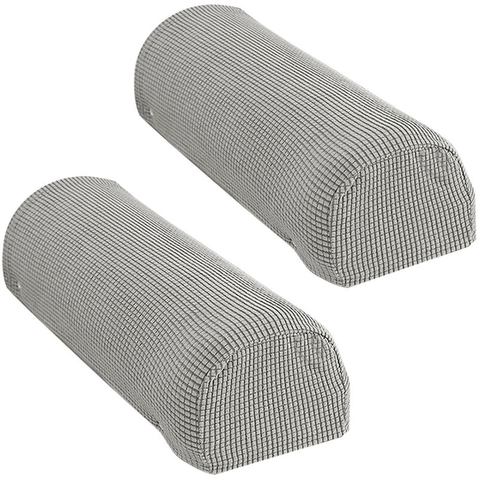 A pair of Sofa Armrest Cover Household Polar Fleece Removable And Washable Sofa Elastic Protective Cover Non Slip Four Seasons Universal, Dark gray