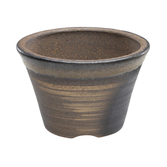 Wazakura Banko Series Small Round Bonsai Pot With Drainage Hole 4.3 in | 110mm Made Japan Flower Planter, Succulent & Cactus Bowl