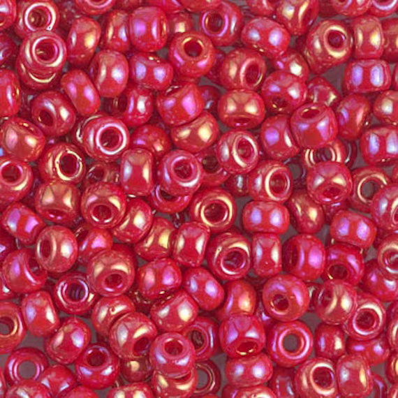 Seed Bead 6-408R Miyuki Beads 6/0 Red Ab 20 Grams Diy
