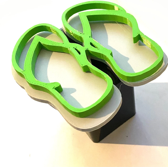 Flip Flops Hawaiian in 3D White With Lime Green - 2 Inch Trailer Hitch Cover Black Beach Bum Lazy Day