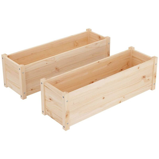 Vidaxl - Garden Planters 2 pcs 100x31x31 cm Solid Pinewood Brown