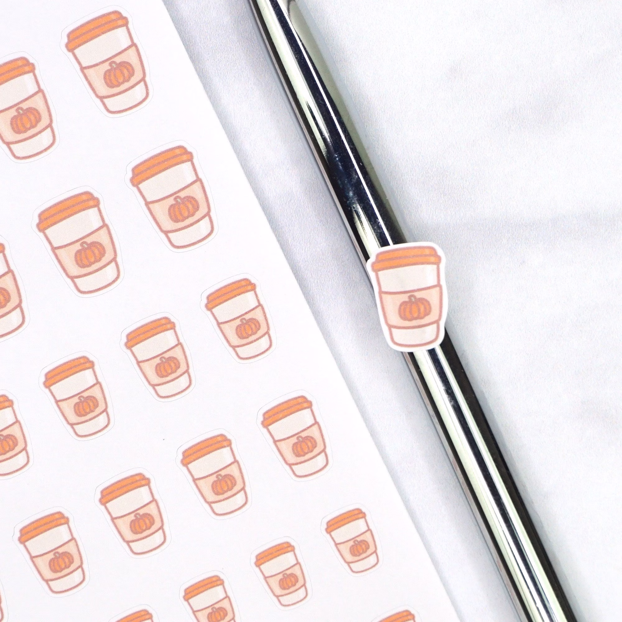 Pumpkin Latte Doodle Stickers | Planner Icons Stickers, Deco Autumn, Fall, Seasonal Drink, Coffee | D124