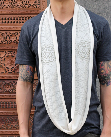 Bamboo + Organic Cotton Mini Infinity Scarf/Sacred Geometry Clothing Festival Streetwear