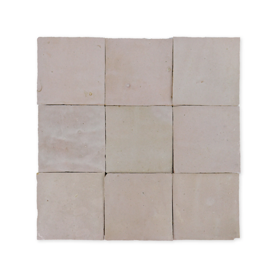 Handmade Moroccan Zellige 4x4 Powder Pink Terracotta Tile