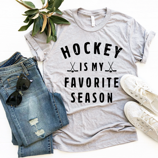 Hockey Is My Favorite Season Shirt, Women's Fall Ice Cute Mom Puck
