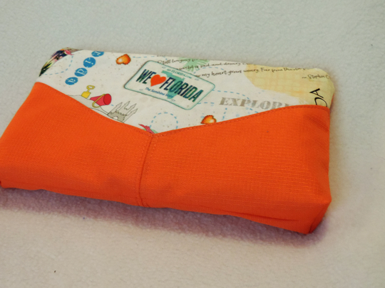Florida Clutch, Beach Florida Purse, Orange Purse Organizer