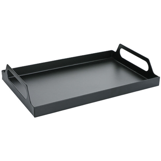 Bathroom Storage Tray Metal Tray Organizer with Handles black