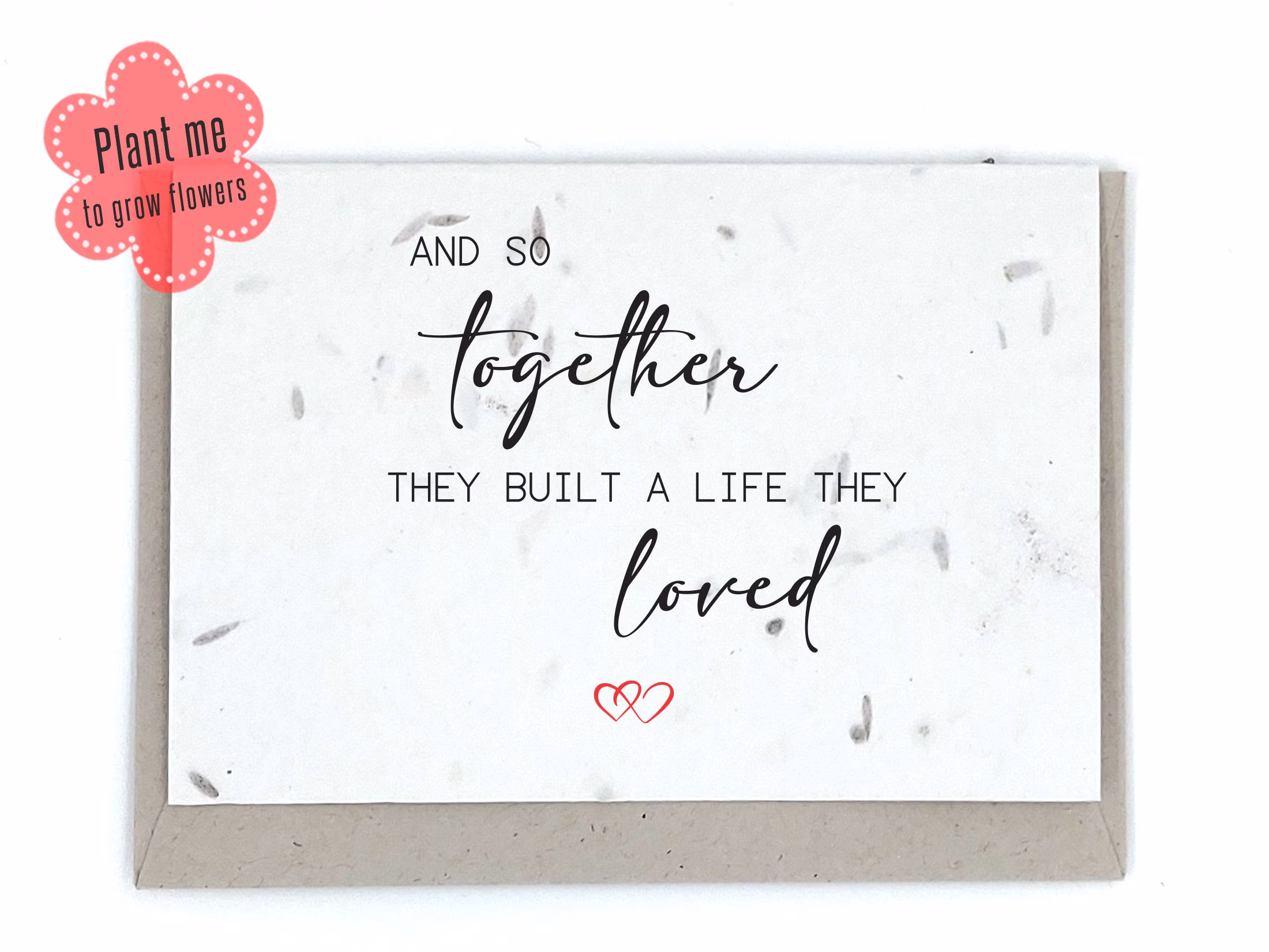 Plantable Seed Card, Romantic, Husband, Wife, Together They Built A Life, Eco-Friendly, Wedding Anniversary Happy Couple
