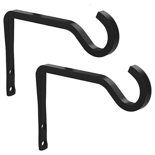 2 Pack Iron Metal Wall Hook Plant Hanger Bracket Shepherds Hook,Heavy-Duty Metal Hooks for Hanging Lanterns,Hanging Planters Flower Pot Basket Hook