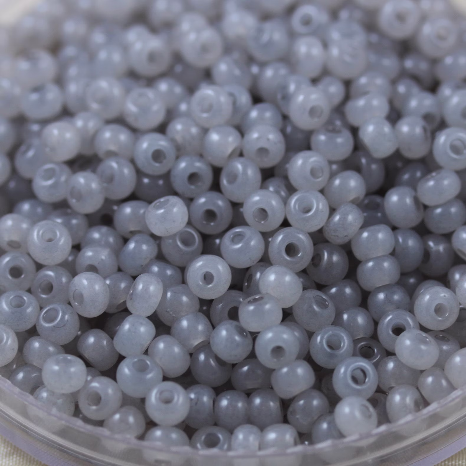 70G 6/0 Opal Grey Solgel Czech Seed Beads - 70Grams Fabulous Opalite Beads, Translucent Style, Summer Tropical Beads