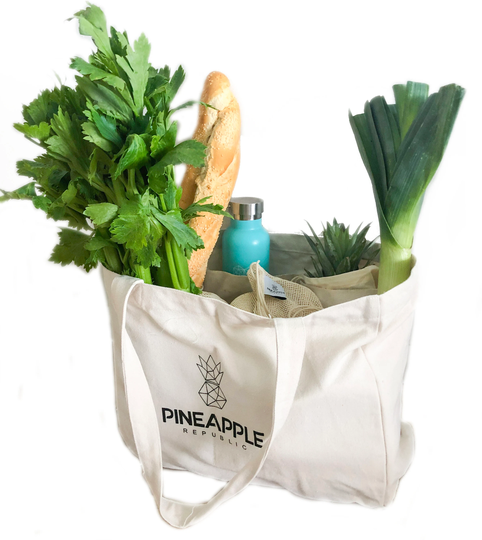 Organic Cotton Tote Shopping Bag With 6 Internal Pockets