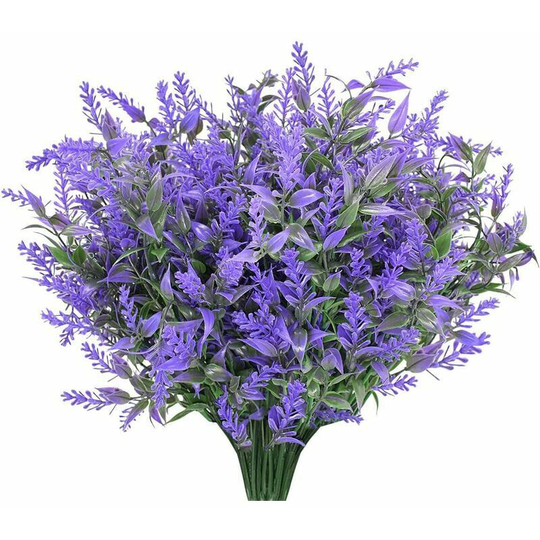 Echoo - Artificial Flowers 10 Pieces Outdoor Bouquet Flower Fake Flower Decoration uv Resistant Greenery Shrub Plants Indoor Outdoor Hanging Planters