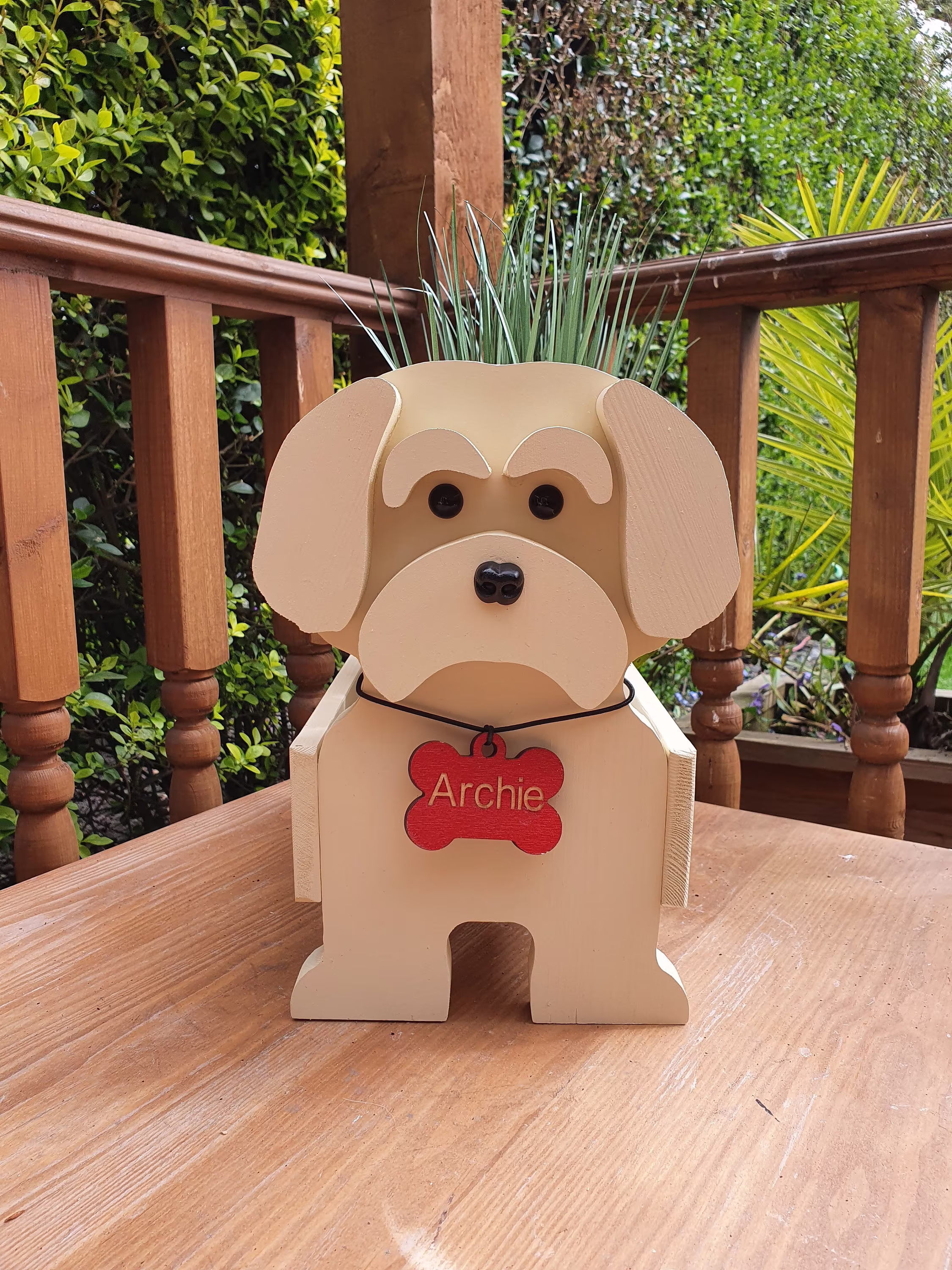Beige Shih Tzu Pet Planter - Dog Birthday Gift