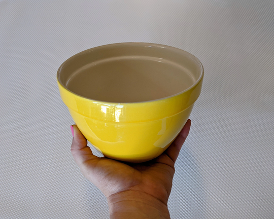 Happy Yellow Baking Bowl Pot - Rescued Ceramic Planter
