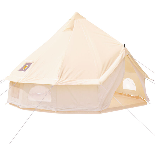 4-Season 3-5 People Large Waterproof Cotton Canvas Bell Tent With Stove for Camping Parties(3M Dia)