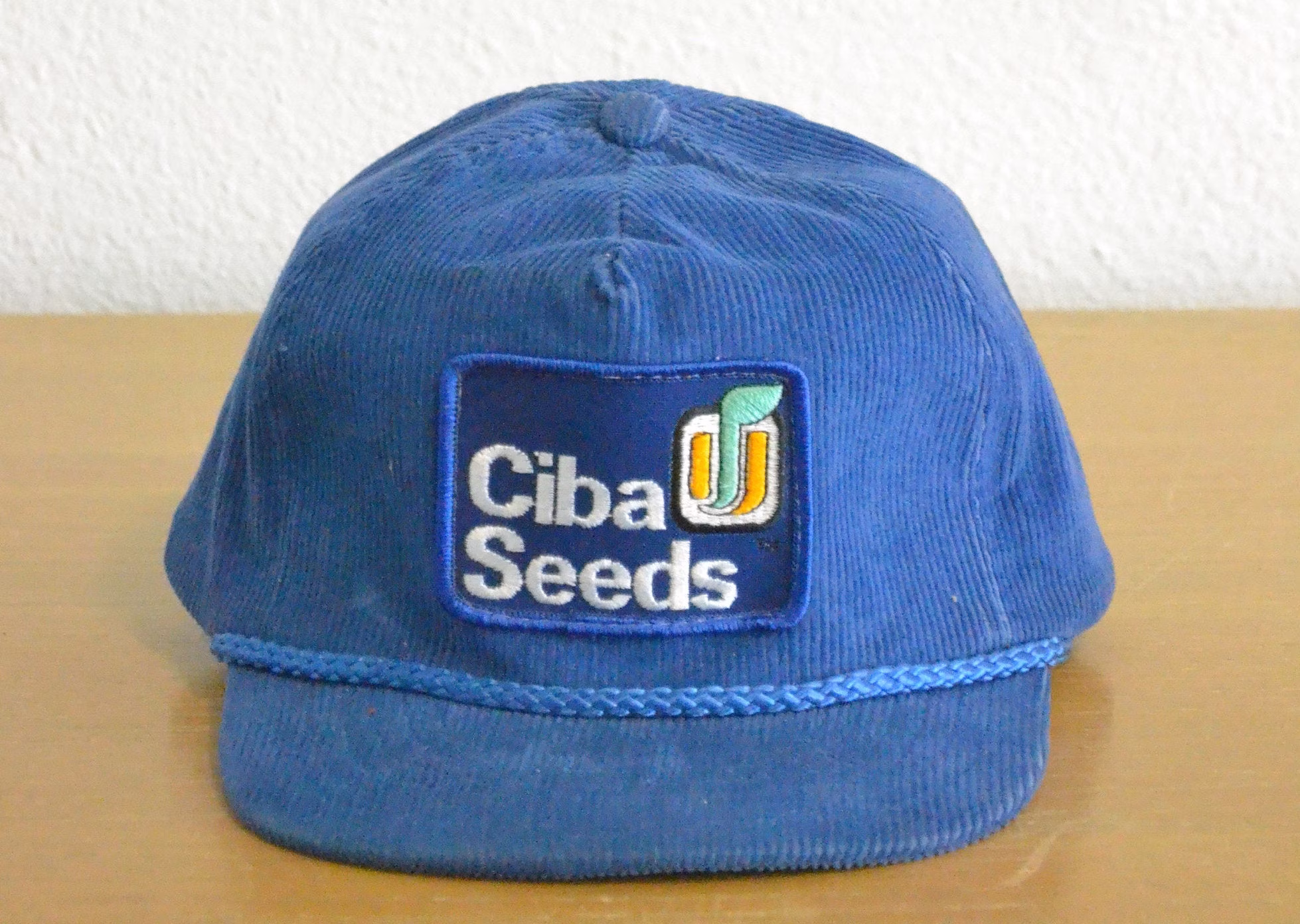 Vintage Ciba Seeds Patched Corduroy Cap