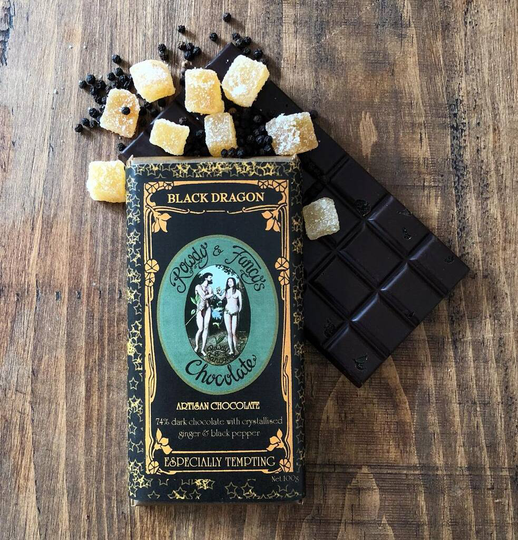 Black Dragon Organic Stem Ginger Chocolate Bar