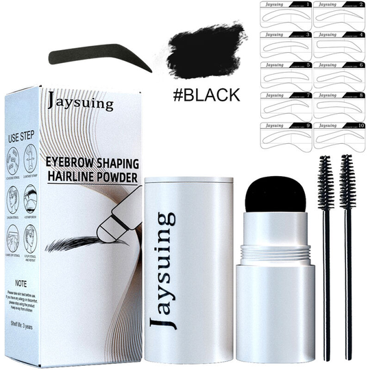 Benobbykids - 2-Pack Waterproof Makeup Tool Eyebrow Powder Eyebrow Shaping Concealer Powder Portable Long-lasting Eyebrow Makeup (Black Set)