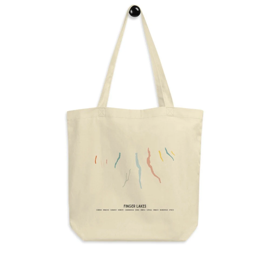 Finger Lakes Map - Fine Art Print Organic Cotton Tote