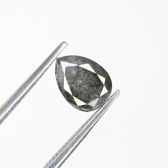 Pear Salt & Pepper Diamond Ring 0.88Ct 6.8 X 5.1mm Natural Loose