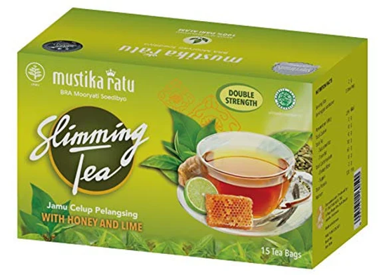 Mustika Ratu Slimming Tea Double Strength Plus Honey & Lime 15-Ct, 30 Gram