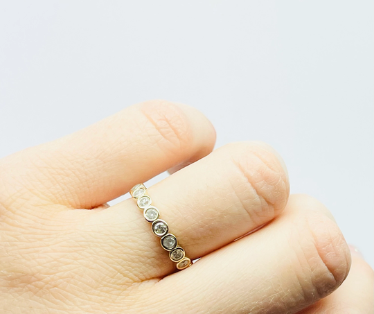 Salt Pepper Eternity Ring Gray Diamond Ring/1Ct Salt Pepper Band Yellow Gold 14Kt/Salt & Wedding