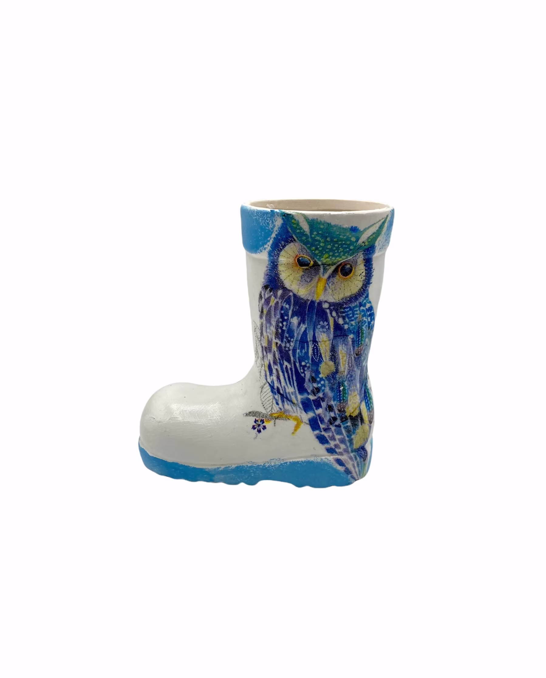 Planter, Mini Wellie Boot Owl Unique Garden Gift, Wellington Decor, Decor