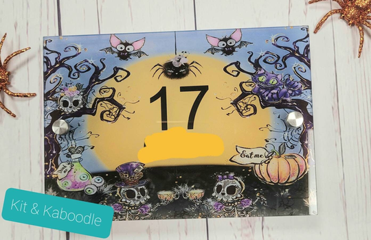 Interchangeable Seasonal Door Plaque, Number, Seasonal, Printed Acrylic Frontage, Christmas, Halloween