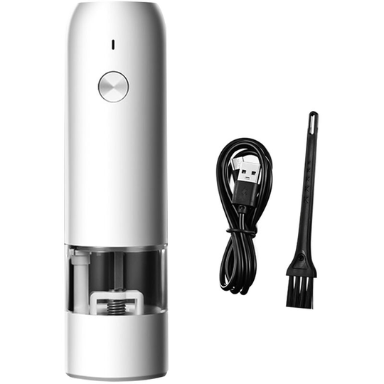 Superseller - Seasoning Grinder Kitchen Electric Grinding Bottle 6 Speed Adjustable Thickness usb Suitable for Sea Salt Sichuan Pepper, White - White