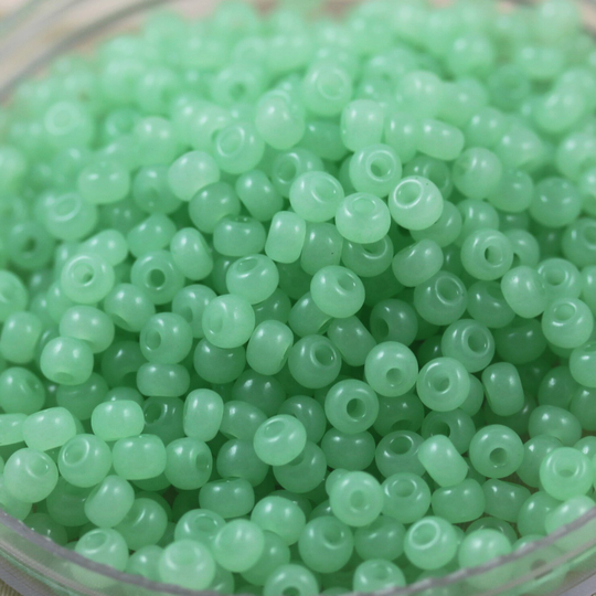 70G 6/0 Opal Light Jade Solgel Czech Seed Beads - 70Grams Opalite Beads, Translucent Style, Summer Beach Tropical Beads