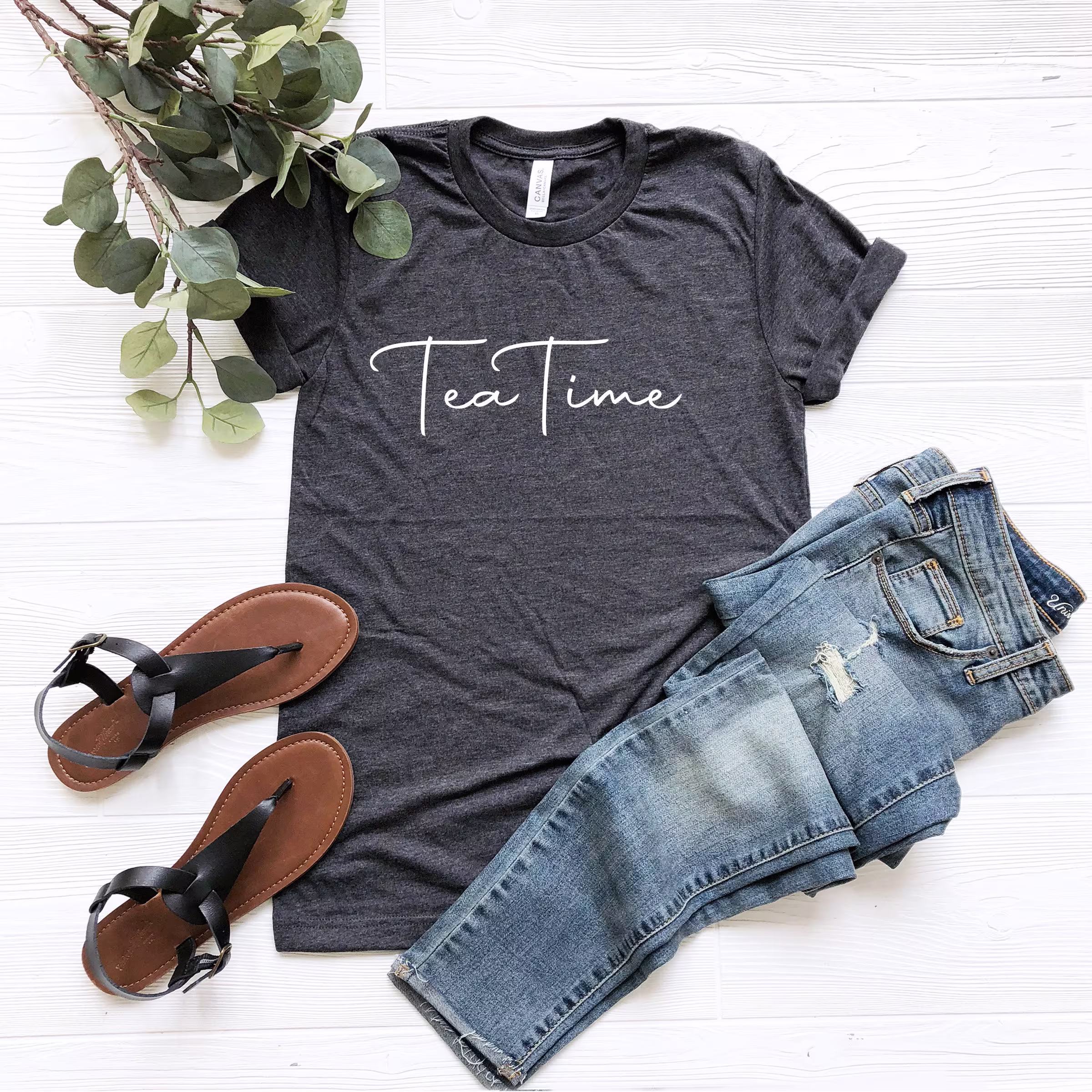 Tea Time T-Shirt, Lover Mom Shirt, Brunch Gift Green Tea, Health Over Coffee Please Tee, Vintage Party Birthday, Sleeved Shirt
