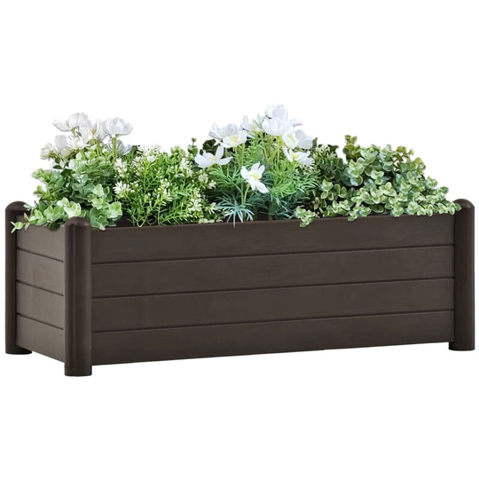 Garden Raised Bed pp Mocha 100x43x35 cm
